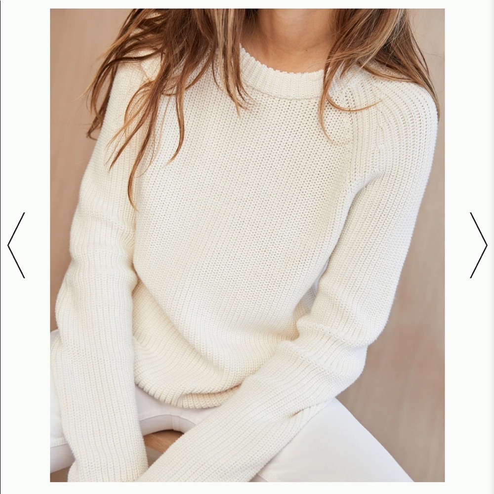 Jenni Kayne Ivory Cotton Fisherman Sweater